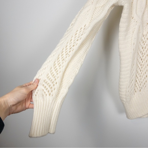 Athleta Wool Cashmere Ivory Bedford Cable Knit Sweater - Picture 8 of 15